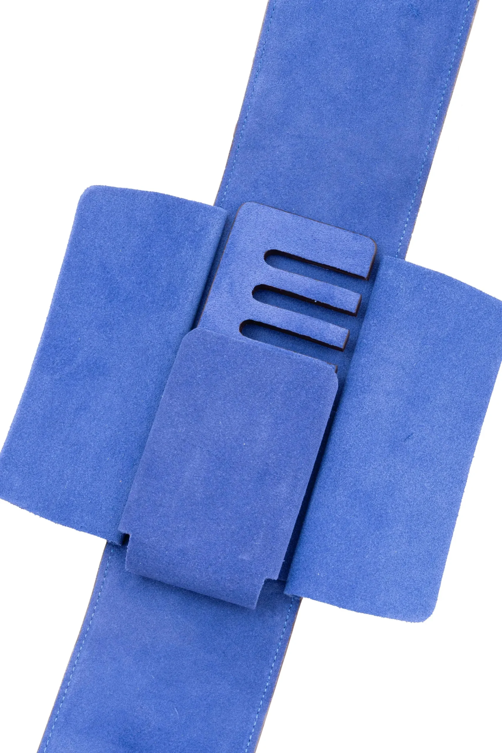Antique Mahogany & Blue Suede Leather Watch Case
