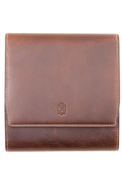 Antique Mahogany & Blue Suede Leather Watch Case
