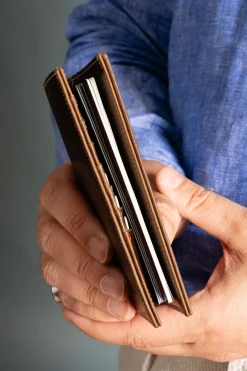 Antique Mahogany Full-Grain Leather Passport Holder