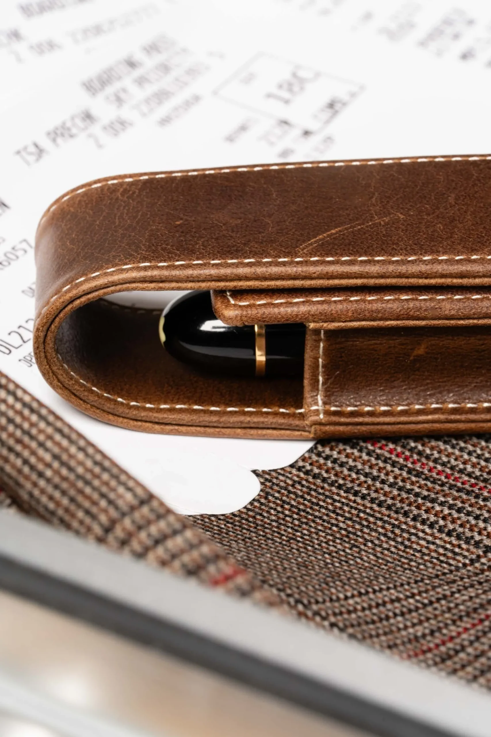 Antique Mahogany Montecristo Leather Pen Case