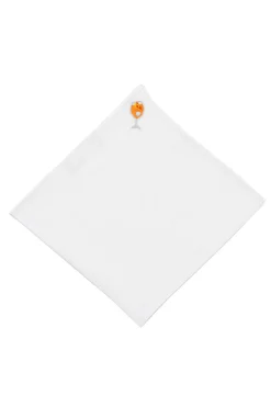 Aperol Spritz Cocktail Hand Embroidered Linen Pocket Square