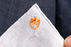 Aperol Spritz Cocktail Hand Embroidered Linen Pocket Square