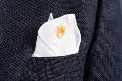 Aperol Spritz Cocktail Hand Embroidered Linen Pocket Square
