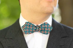 Aqua Green Jacquard Woven Bow Tie