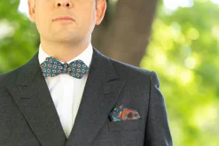 Aqua Green Jacquard Woven Bow Tie