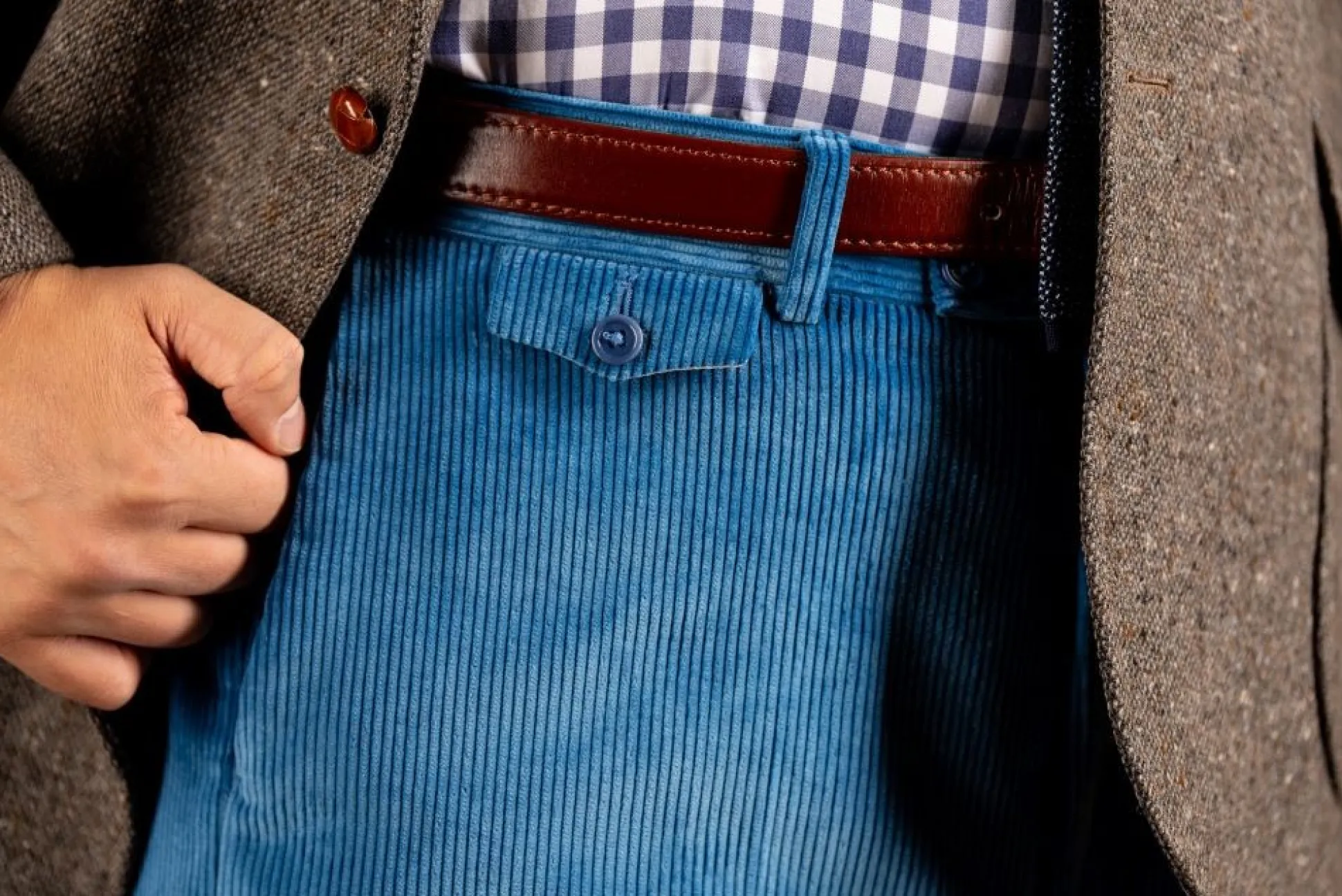 Azure Blue Stancliffe Corduroy Trousers