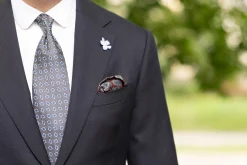 Battleship Gray Jacquard Woven Tie