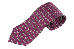 Begonia Purple & Diamond Jacquard Silk Tie