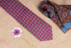 Begonia Purple & Diamond Jacquard Silk Tie