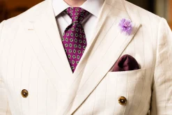 Begonia Purple & Diamond Jacquard Silk Tie