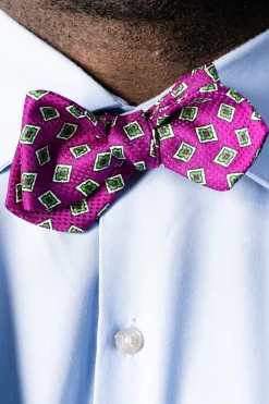 Begonia Purple & Diamond Jacquard Bow Tie