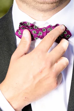 Begonia Purple & Diamond Jacquard Bow Tie