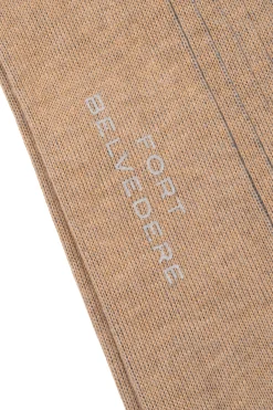 Beige & Light Gray Shadow Stripe Midweight Cotton Socks