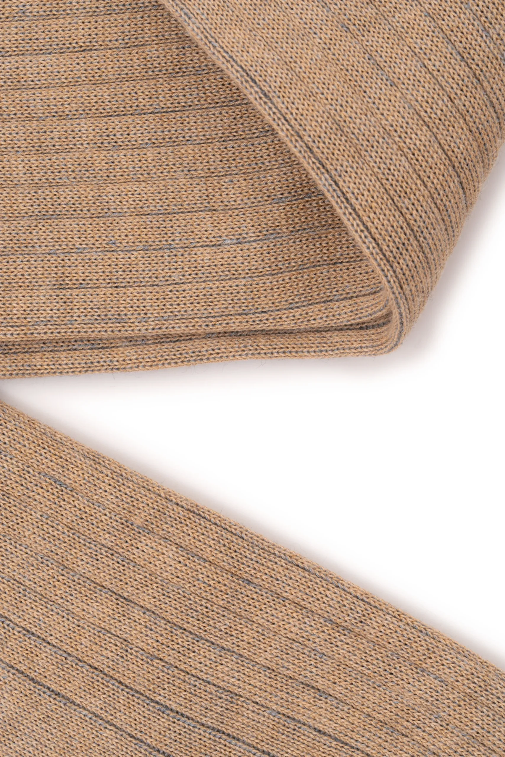 Beige & Light Gray Shadow Stripe Midweight Cotton Socks