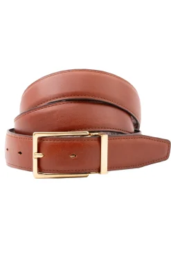 Bison Brown & Mid Brown Veg-Tan Reversible Leather Belt