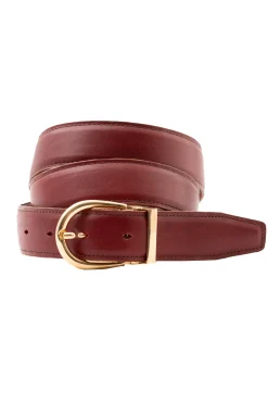 Bison Cognac & Burnt Umber Reversible Leather Belt