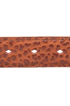 Bison Cognac & Burnt Umber Reversible Leather Belt