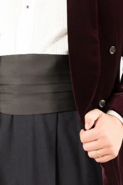 Black Barathea Silk Cummerbund
