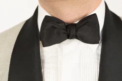 Black Batwing Silk Faille Grosgrain Bow Tie