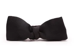 Black Batwing Silk Faille Grosgrain Bow Tie