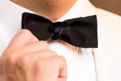Black Batwing Silk Satin Bow Tie