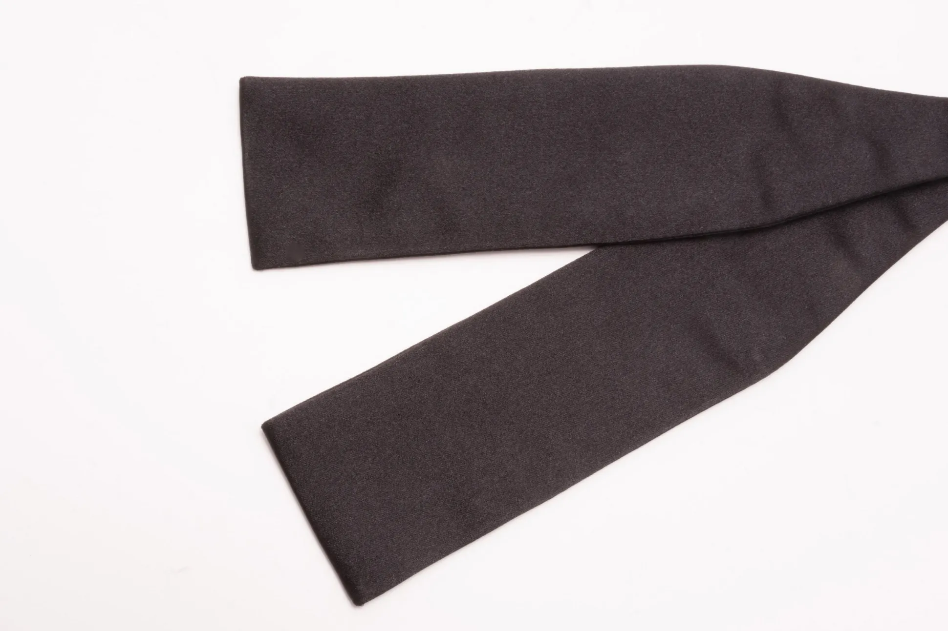 Black Batwing Silk Satin Bow Tie
