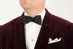 Black Batwing Silk Satin Bow Tie