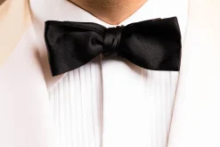 Black Batwing Silk Satin Bow Tie