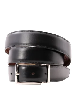 Black Boxcalf & Brown Russian Reindeer Reversible Leather Belt