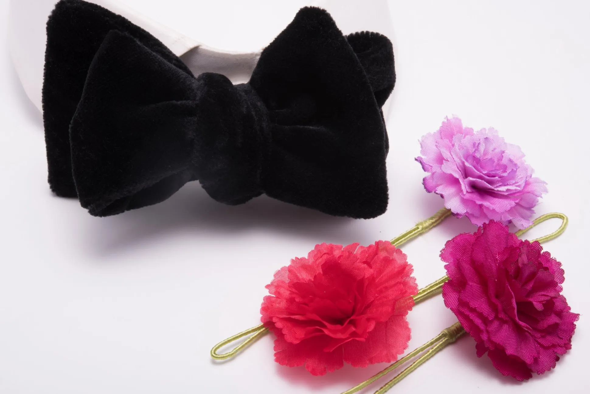 Black Butterfly Cotton Velvet Bow Tie