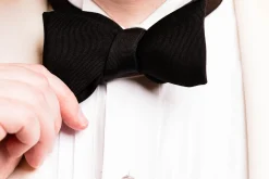 Black Butterfly Silk Faille Grosgrain Bow Tie