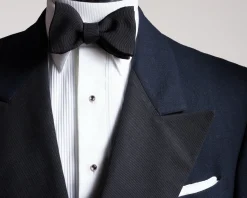 Black Butterfly Silk Faille Grosgrain Bow Tie