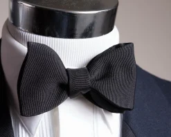 Black Butterfly Silk Faille Grosgrain Bow Tie