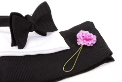 Black Butterfly Wide Rib Grosgrain Bow Tie
