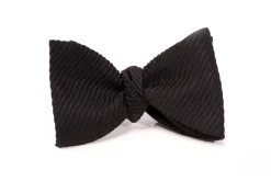 Black Butterfly Wide Rib Grosgrain Bow Tie