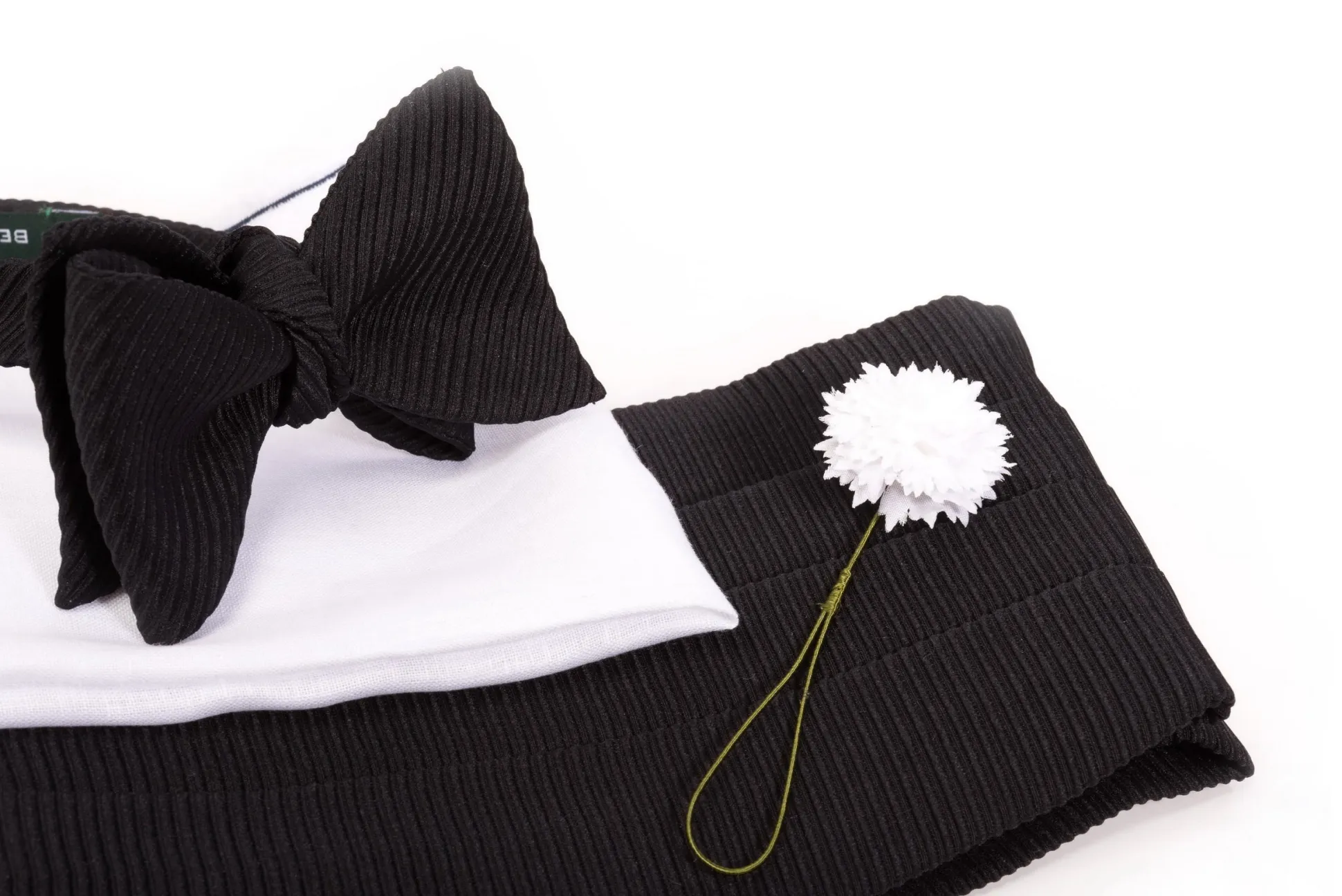 Black Butterfly Wide Rib Grosgrain Bow Tie