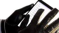Black & Cream Leather Touchscreen Driving Gloves