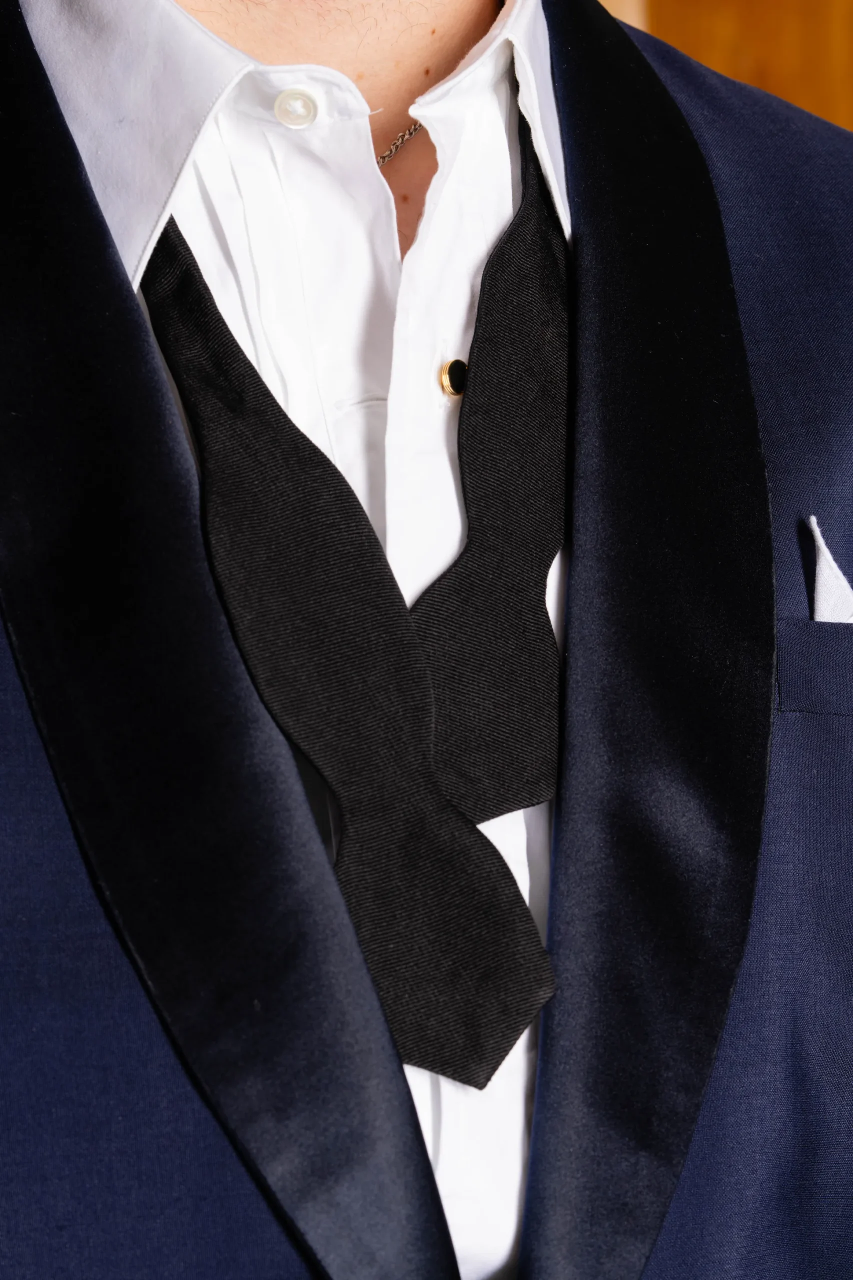 Black Diamond Silk Faille Grosgrain Bow Tie