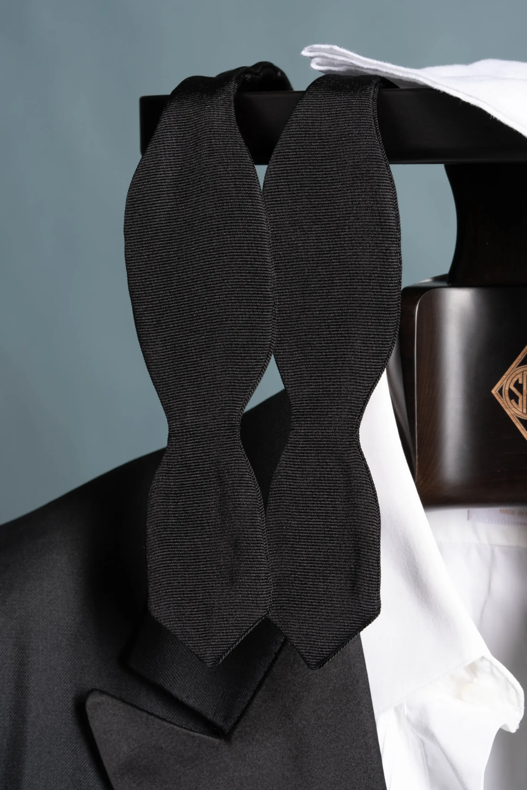Black Diamond Silk Faille Grosgrain Bow Tie