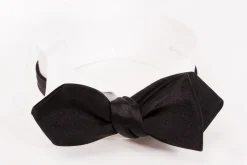 Black Diamond Silk Satin Self-Tie Bow Tie
