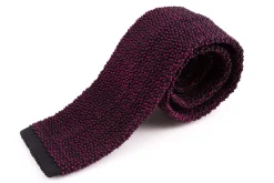 Black & Magenta Two-Tone Silk Knit Tie