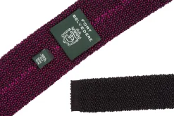 Black & Magenta Two-Tone Silk Knit Tie