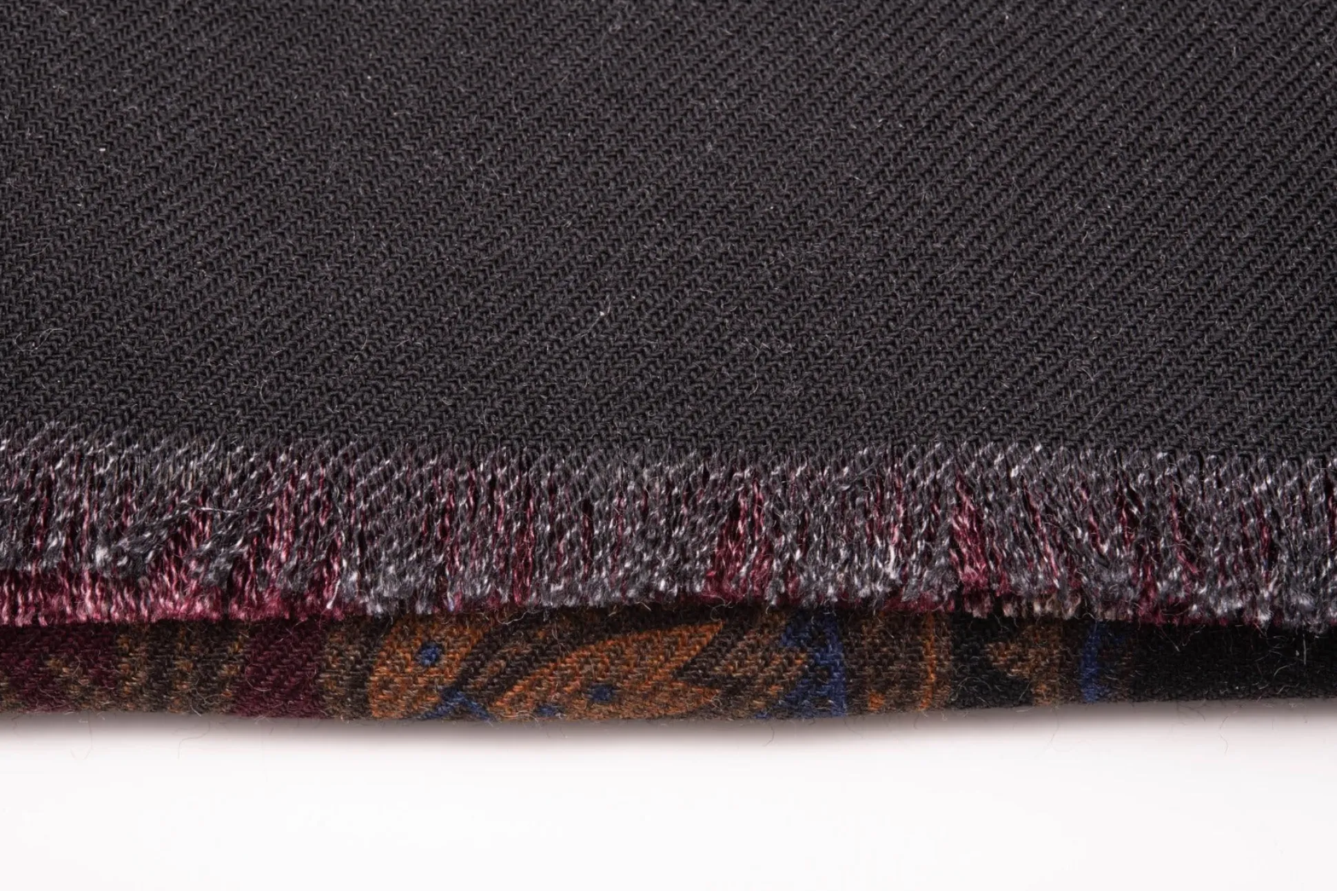 Black Paisley & Micropattern Reversible Scarf