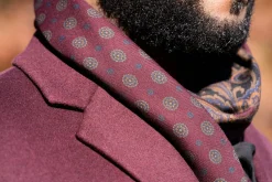 Black Paisley & Micropattern Reversible Scarf