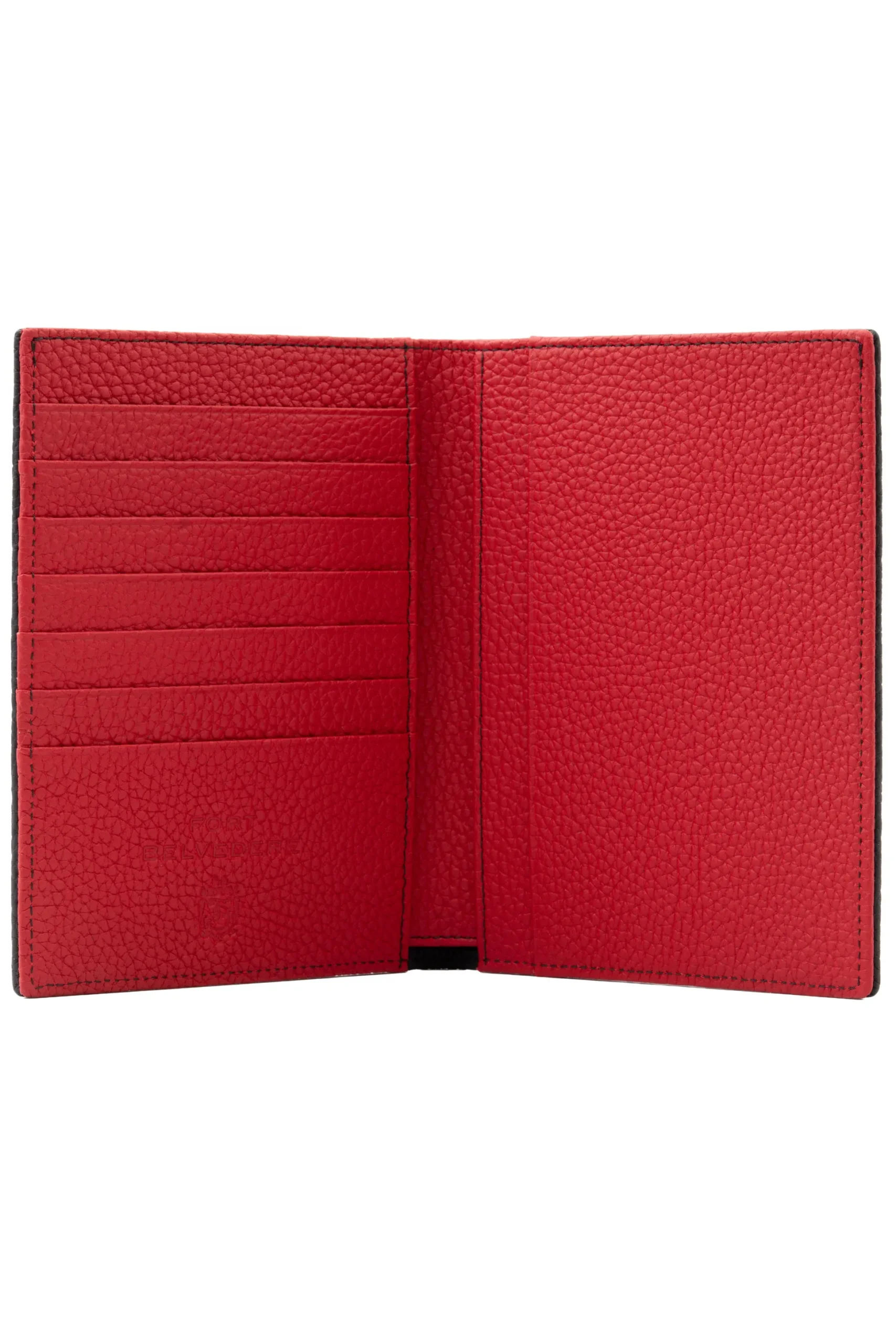 Black & Red Togo Leather Passport Holder