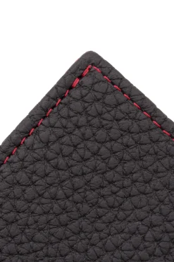 Black & Red Togo Leather Passport Holder