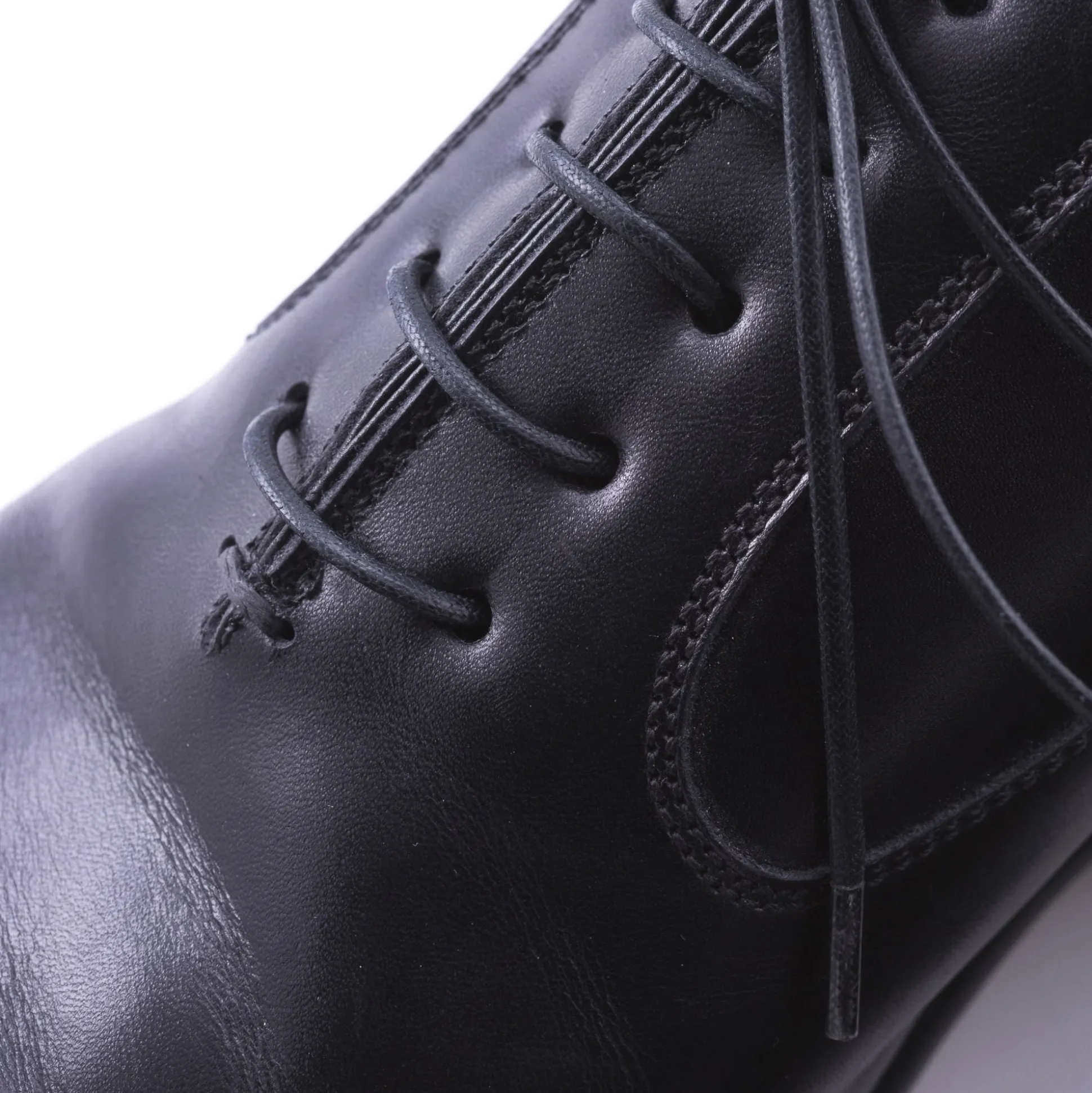 Black Round Waxed Cotton Bootlaces