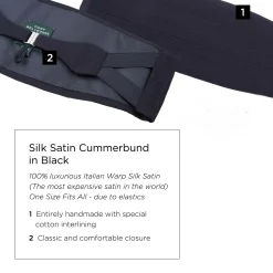 Black Satin Silk Cummerbund
