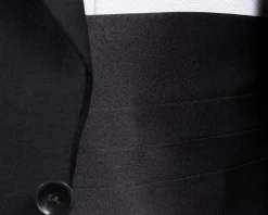 Black Satin Silk Cummerbund - Small / Medium