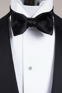 Black Silk Satin Butterfly Self-Tie Bow Tie